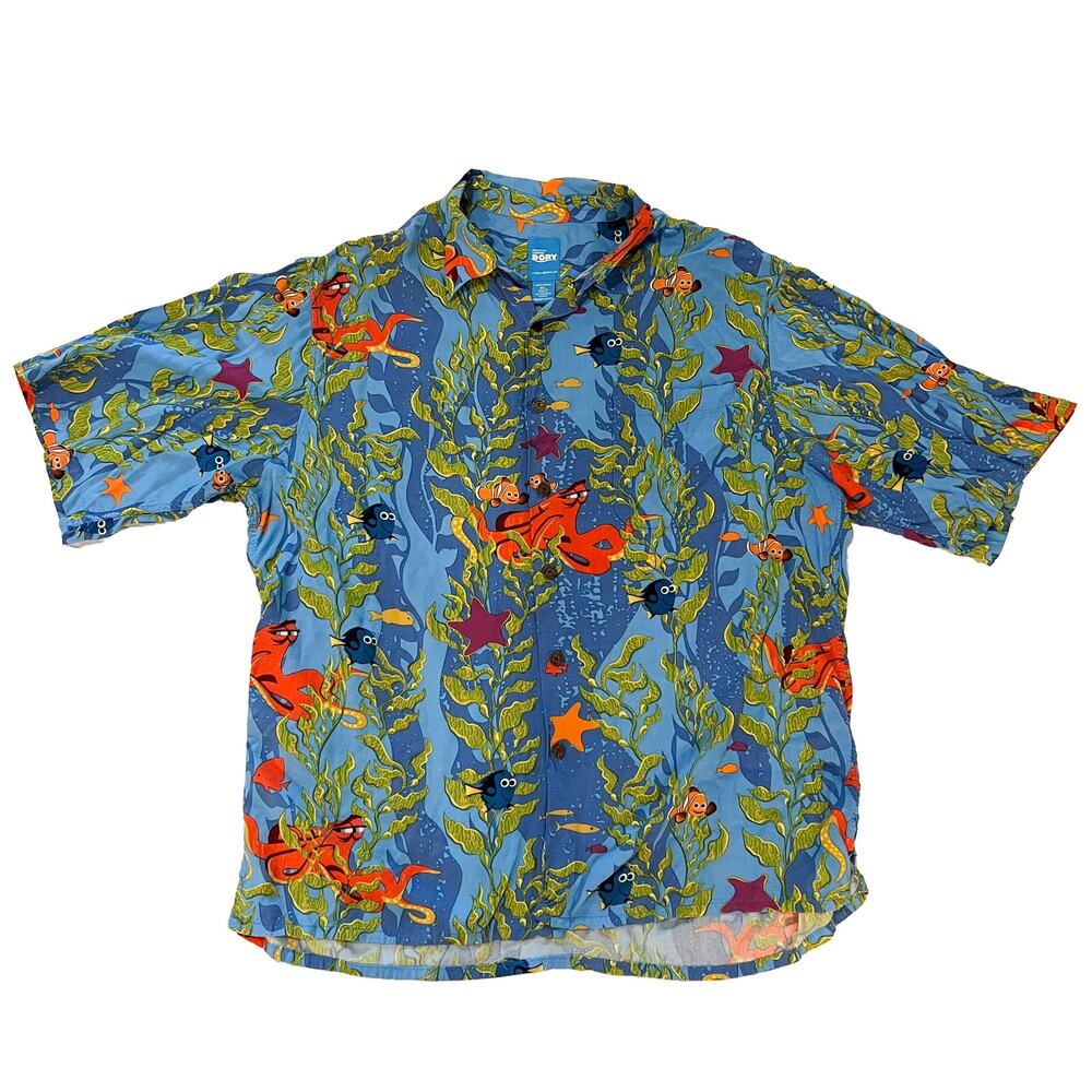 Reyn Spooner x Disney Pixar Finding Dory Nemo Hawaiian Shirt Mens XL Camp Ocean